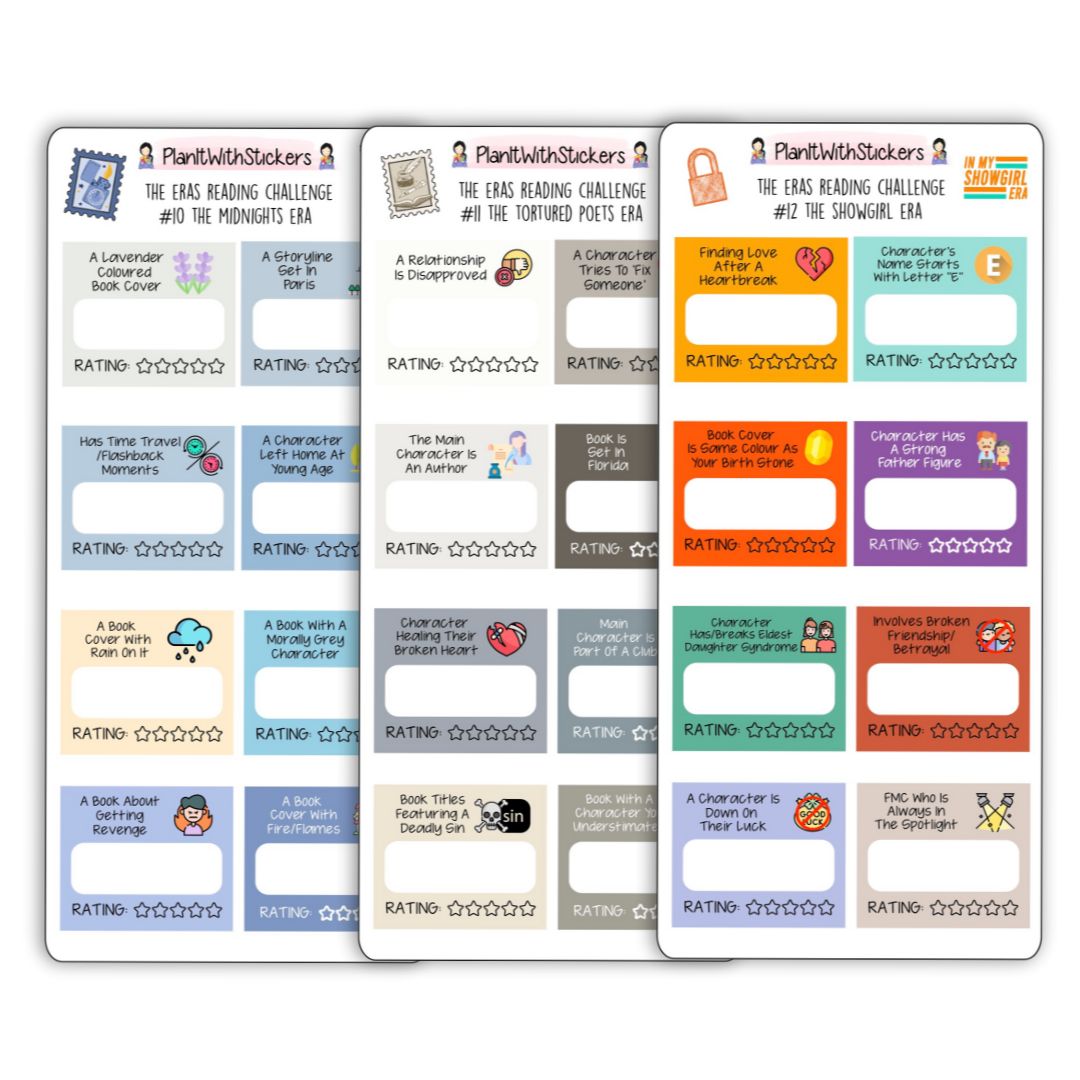 BUNDLE -  The Eras Reading Challenge Book Prompt Stickers