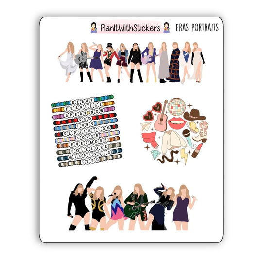Eras Bracelets & Portraits Sticker Sheet