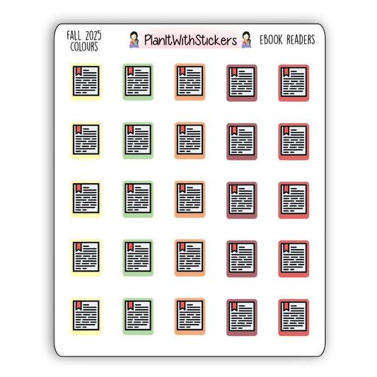 E-Reader Icon Sticker - Fall Bookish Edition