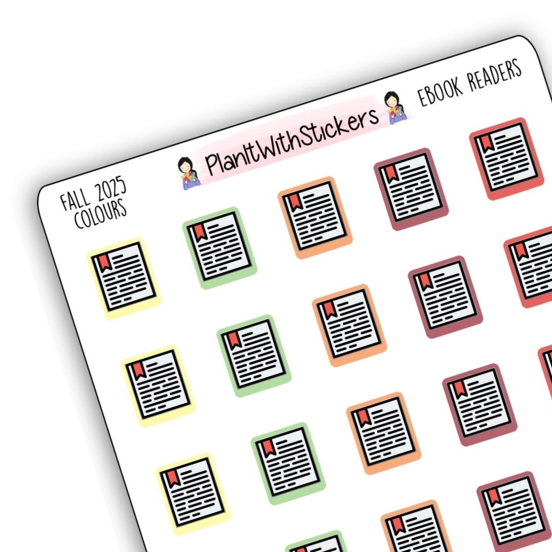 E-Reader Icon Sticker - Fall Bookish Edition