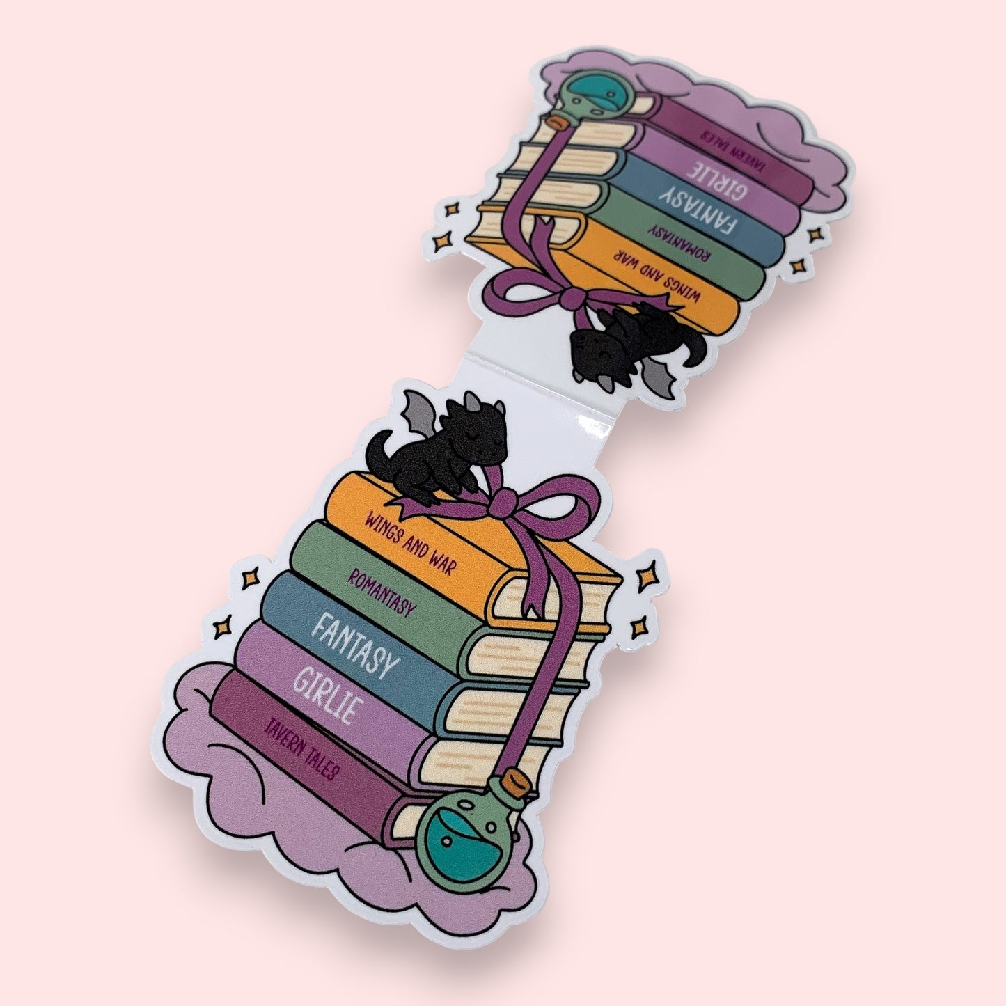 Fantasy Dragon Book Stack Magnetic Bookmark