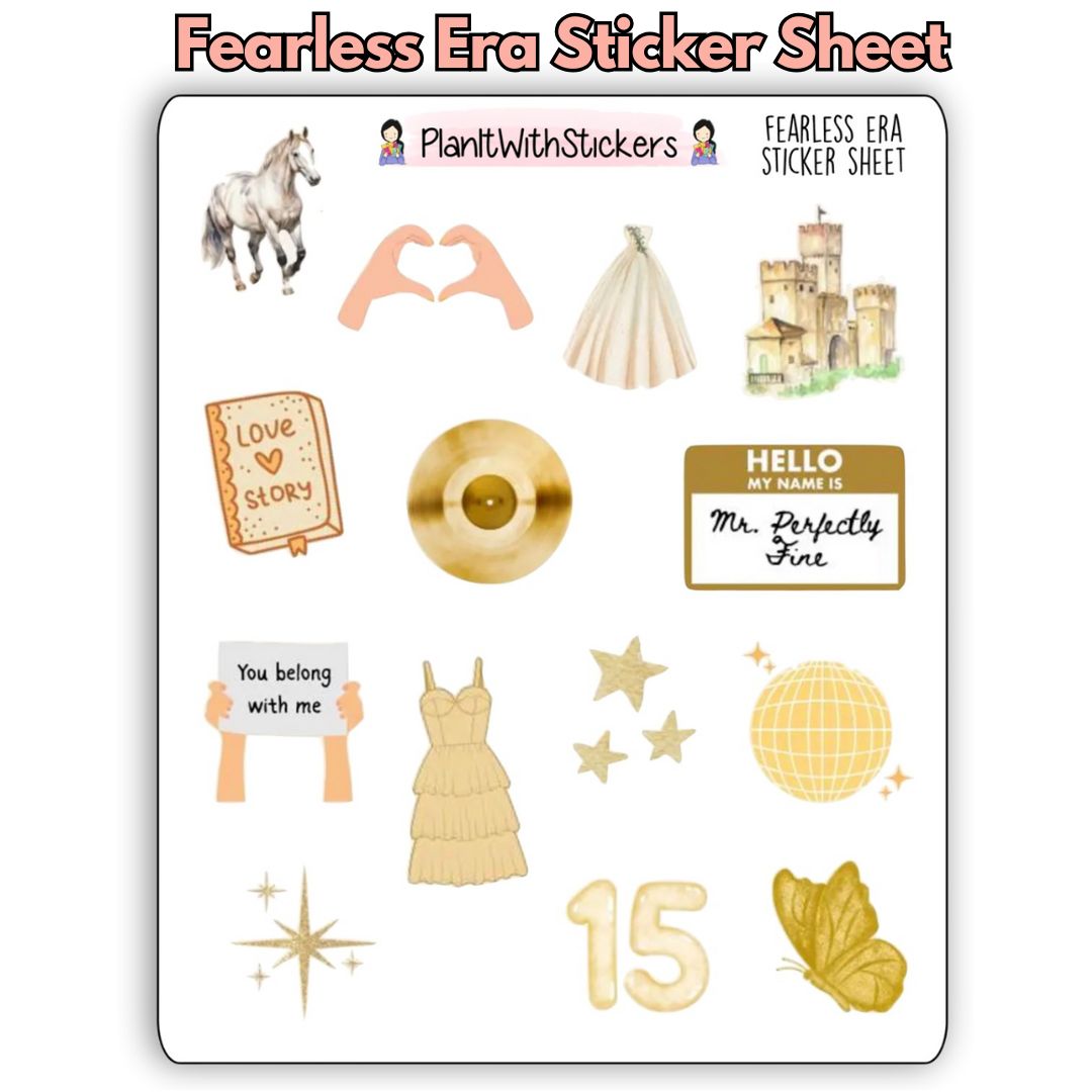 Eras Collection Deco Sticker Sheets (10 Eras Available)