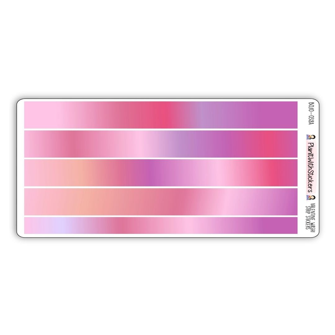 Valentine Long Washi Strips (February Colours)
