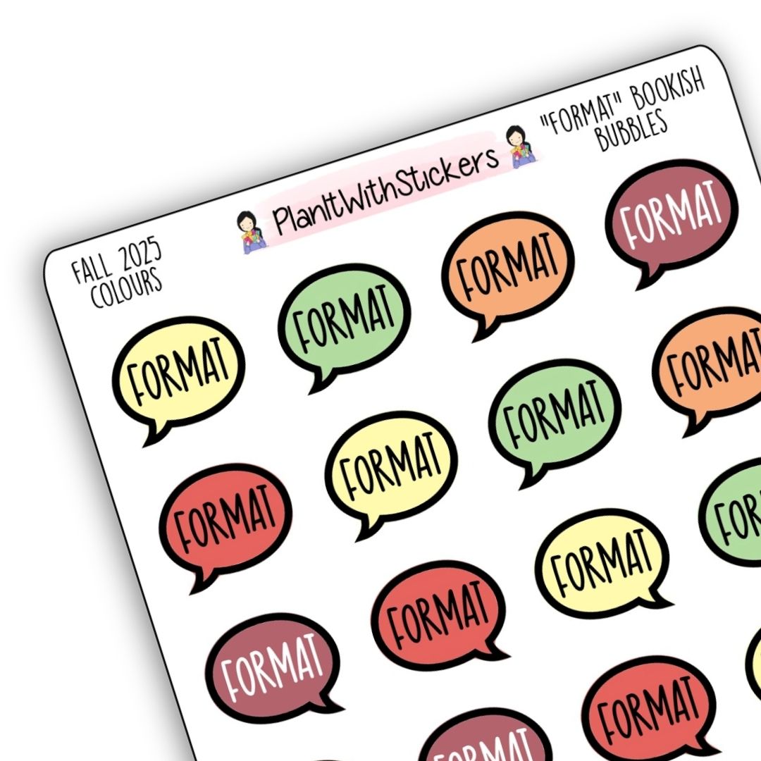 "Format" Bookish Bubbles Reading Sticker- Fall Bookish Collection