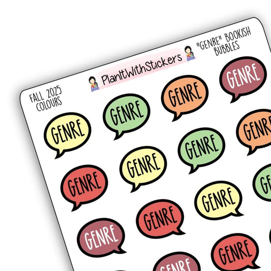 "Genre" Bookish Bubbles Reading Sticker- Fall Bookish Collection