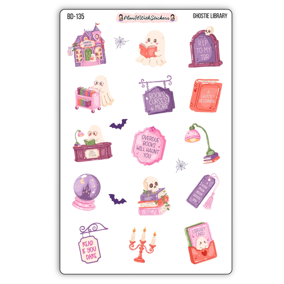 Ghostie Library Deco Stickers