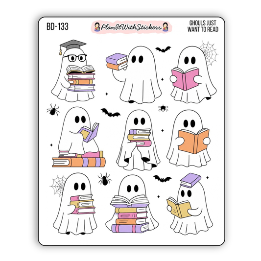 Ghouls Just Want To Read Sticker Sheet
