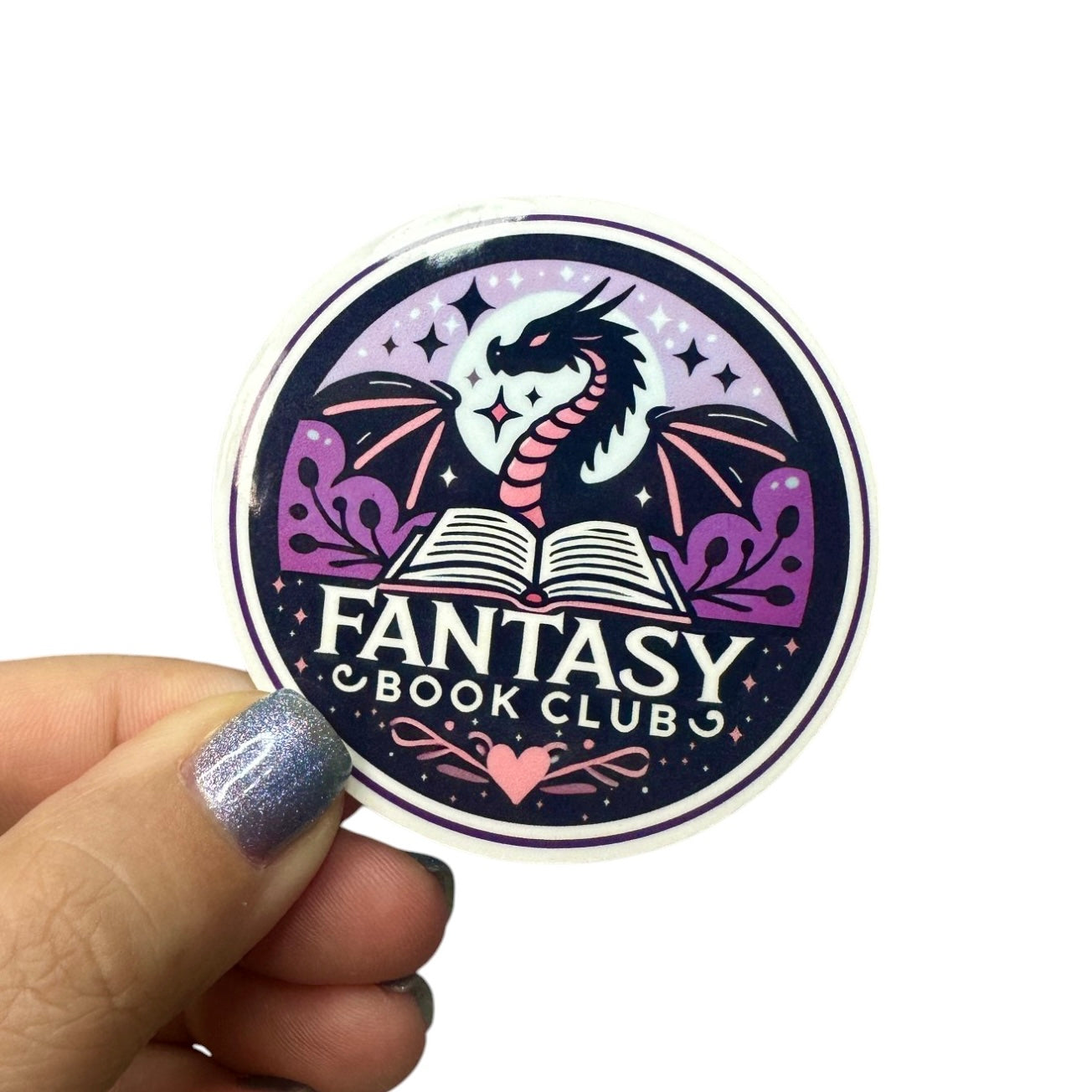 Fantasy Book Club Dragon Bookish Vinyl Glossy Finish Diecut