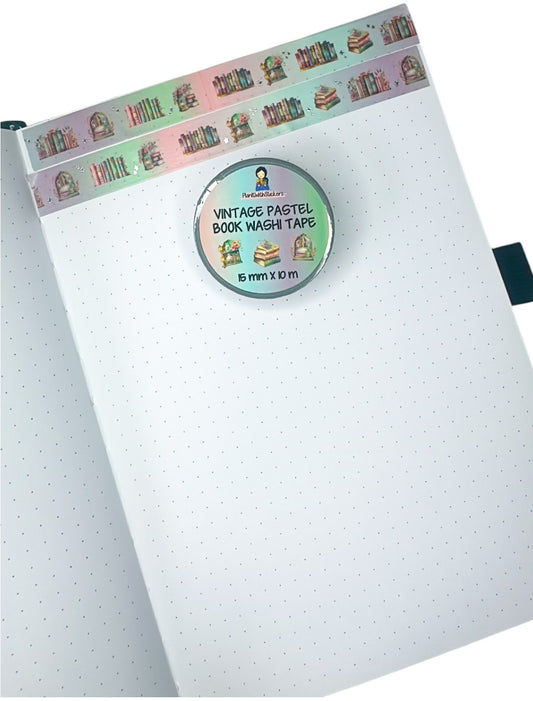 "Vintage Pastel Books" Books and Reading Washi Tape Roll
