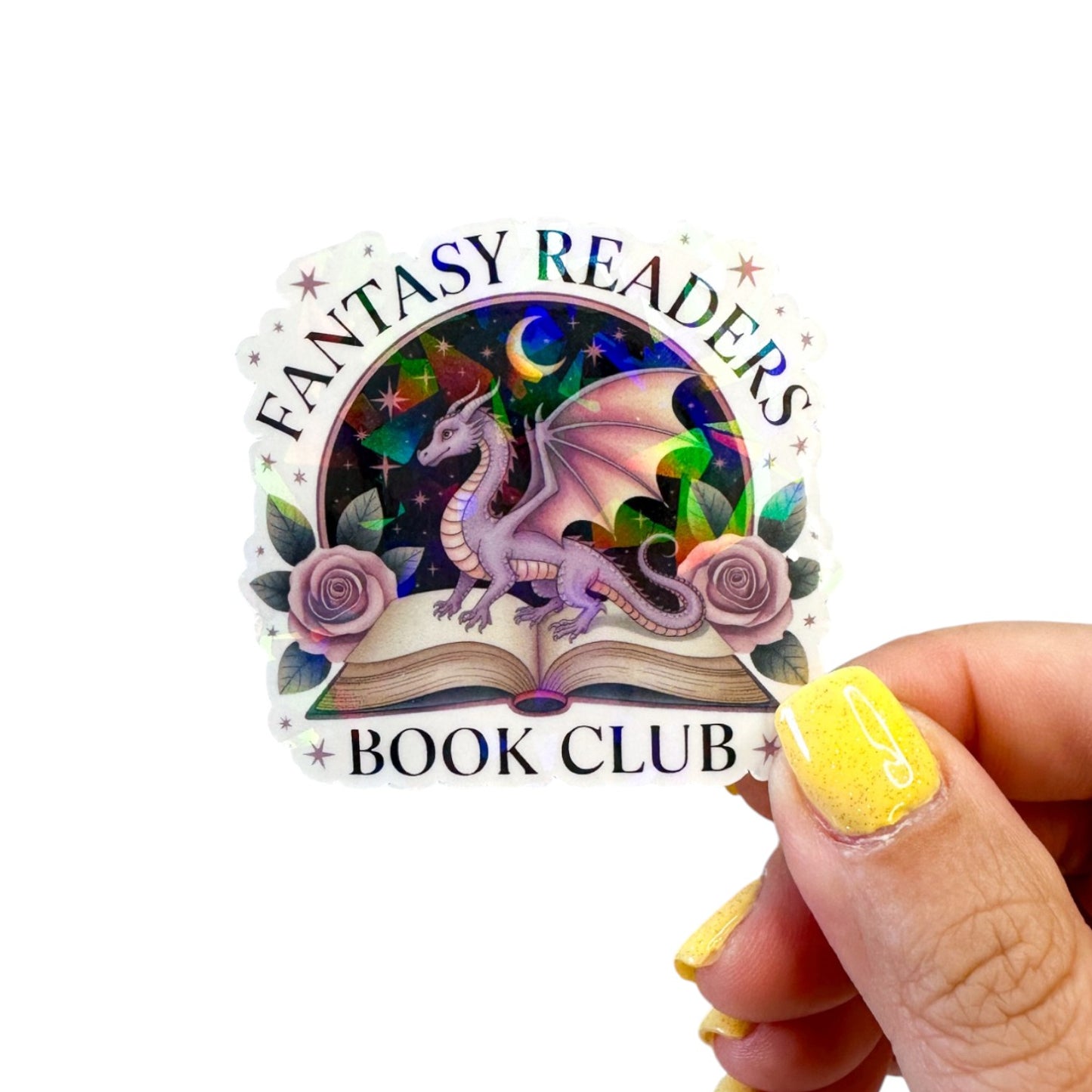 Fantasy Reader Book Club Dragon Vinyl Diecut Sticker
