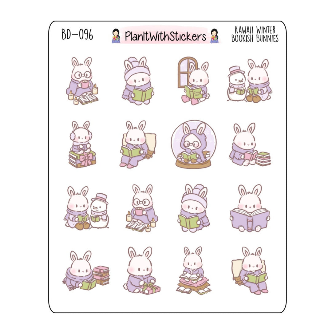 Kawaii Winter Bookish Bunnies