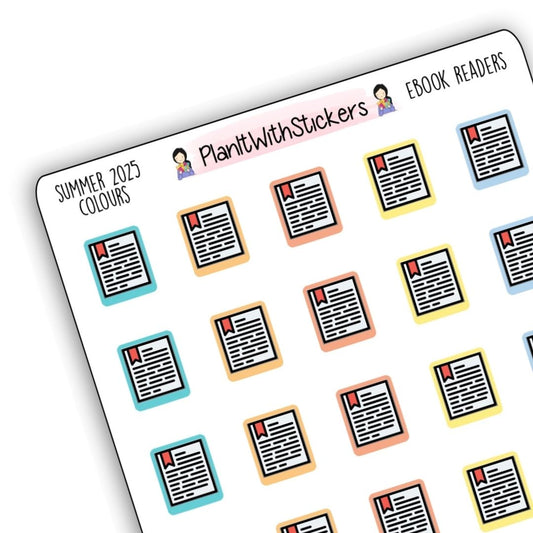 E-Reader Icon Stickers – Summer 2025 Collection