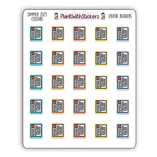 E-Reader Icon Stickers – Summer 2025 Collection