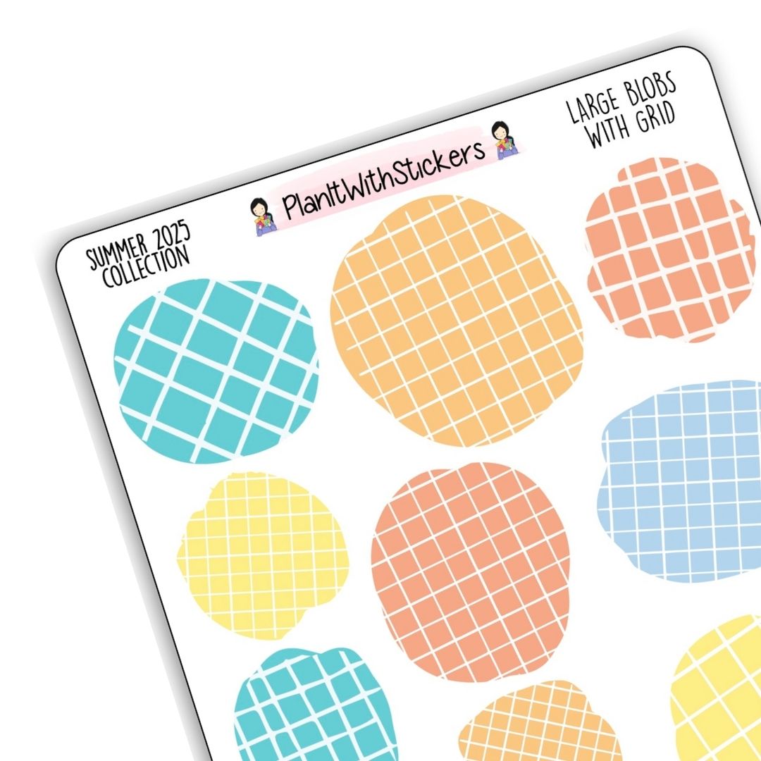 Large Blobs with Grid - Summer 2025 Colours