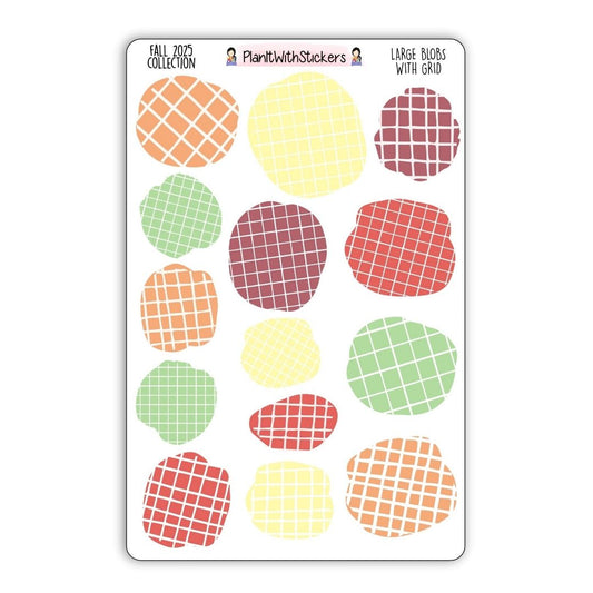 Large Grid Blobs Stickers – Fall 2025 Collection