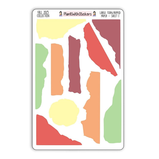 Large Torn/Ripped Paper Sheet 1 - Fall 2024 Colours