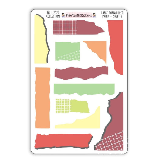 Large Torn Grid Stickers Sheet 2 – Fall 2025 Collection