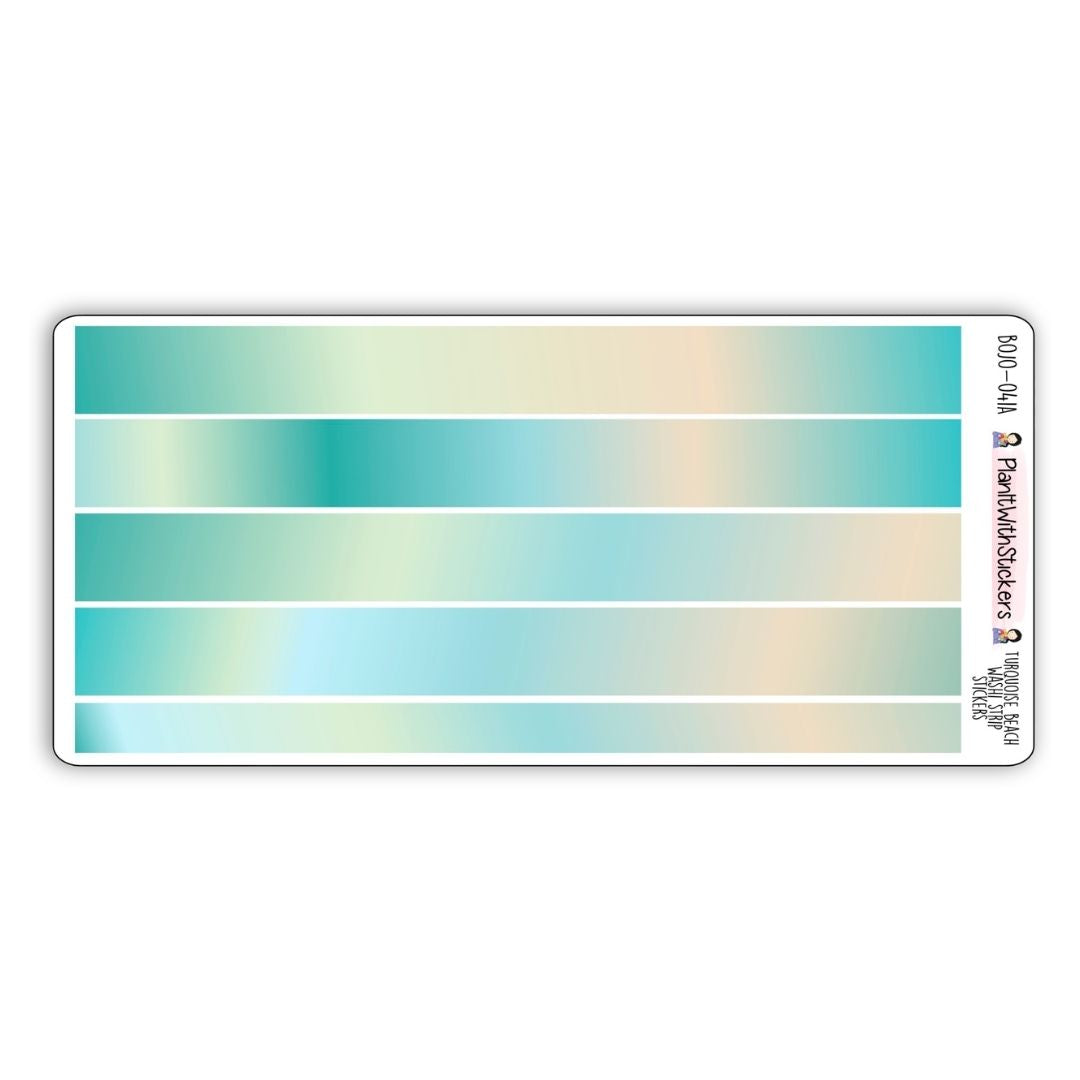 Turquoise Beach Long Washi Strips (May Colours)