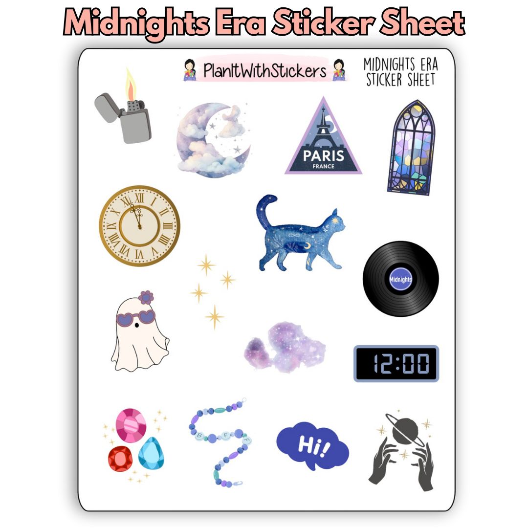 Eras Collection Deco Sticker Sheets (10 Eras Available)