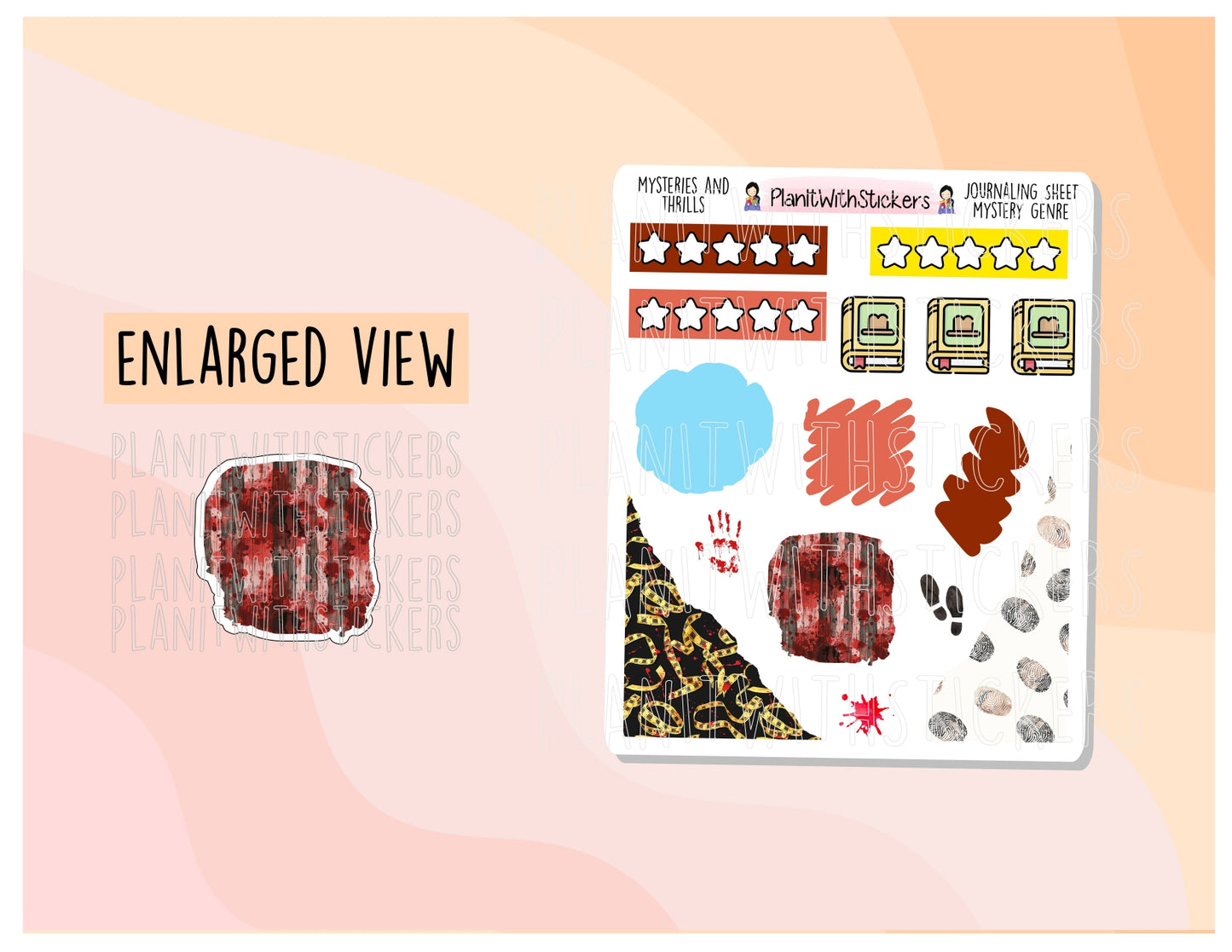 Mysteries and Thriller Journaling Sticker Sheet