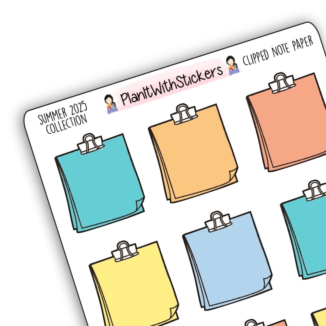 Clipped Note Paper - Summer 2025 Colours