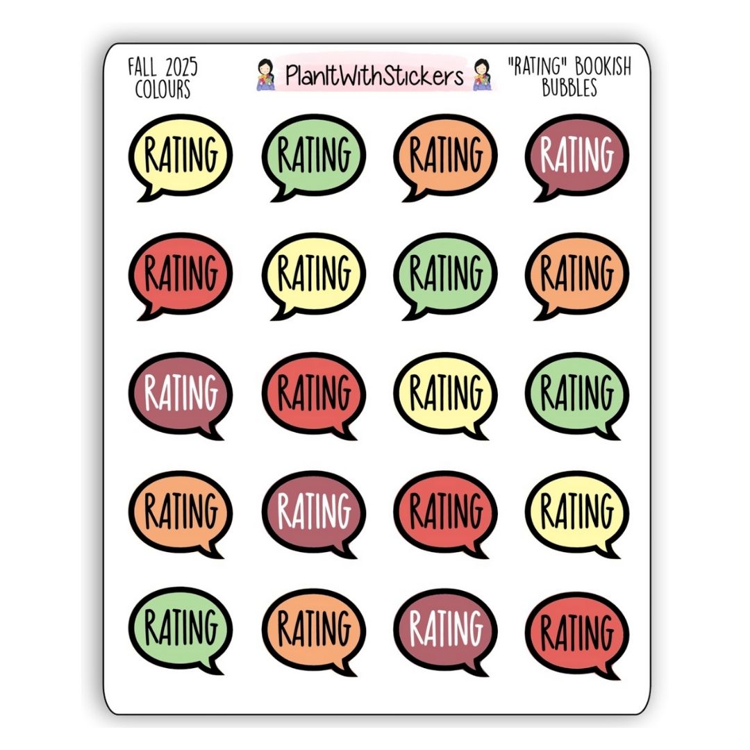 "Rating" Bookish Bubbles Reading Sticker- Fall Bookish Collection