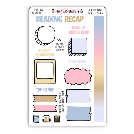 Reading Recap Journaling Stickers – August Breeze (August)