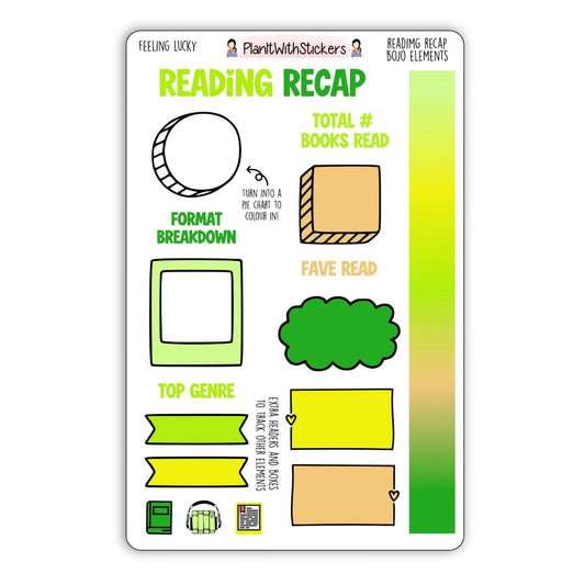 Reading Recap Journaling Stickers – Feeling Lucky (March)