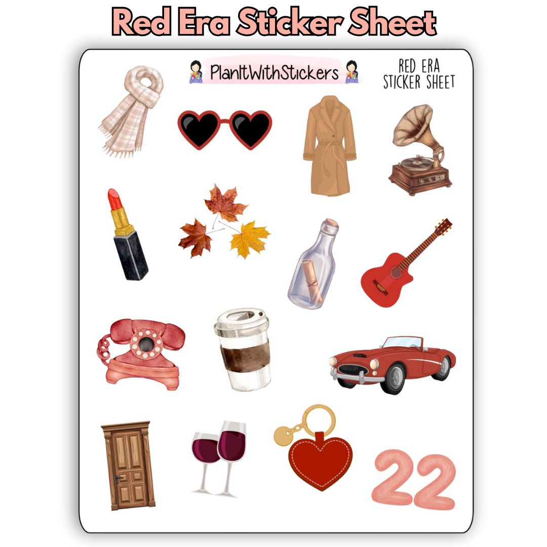 Eras Collection Deco Sticker Sheets (10 Eras Available)