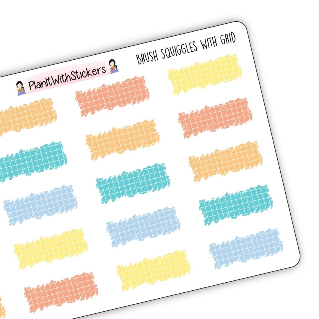 Brush Squiggles with Grid - Summer 2025 Colours