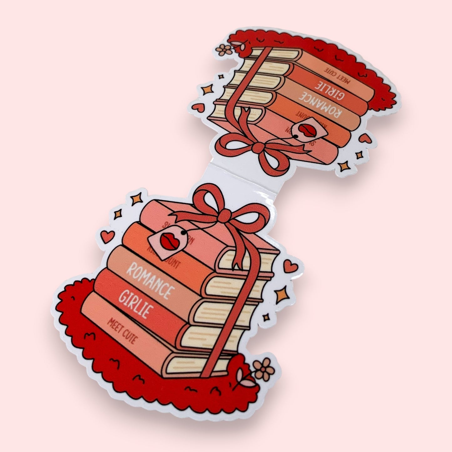 Romance Girlie Book Stack Magnetic Bookmark
