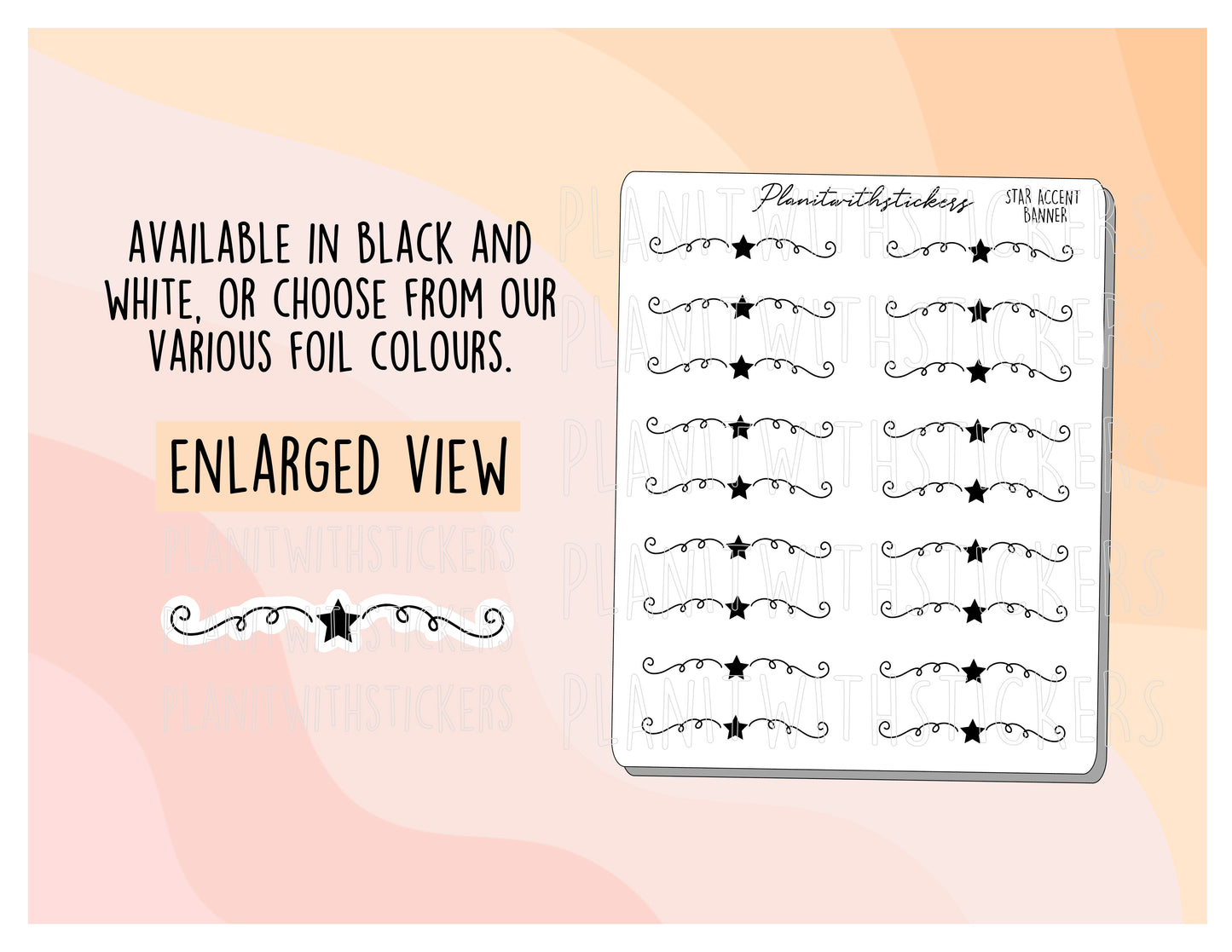 Star Accent Banner Sticker Sheet for Planners