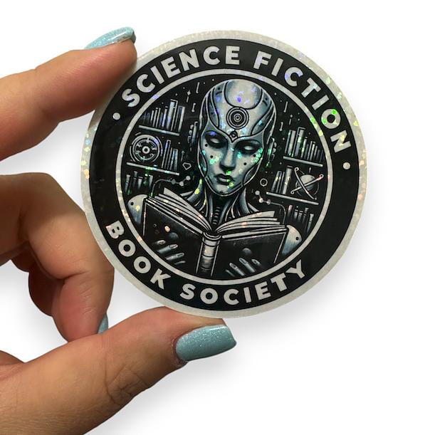 Science Fiction Book Club Vinyl Glitter Finish Diecut