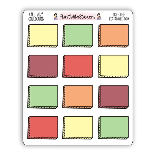 Sketched Rectangle Box Stickers – Fall 2025 Collection