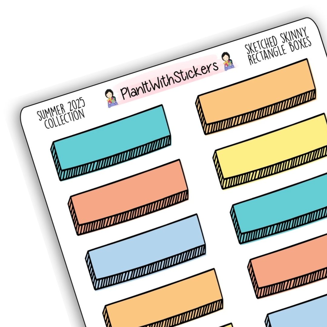 Sketched Skinny Rectangle Boxes - Summer 2025 Colours