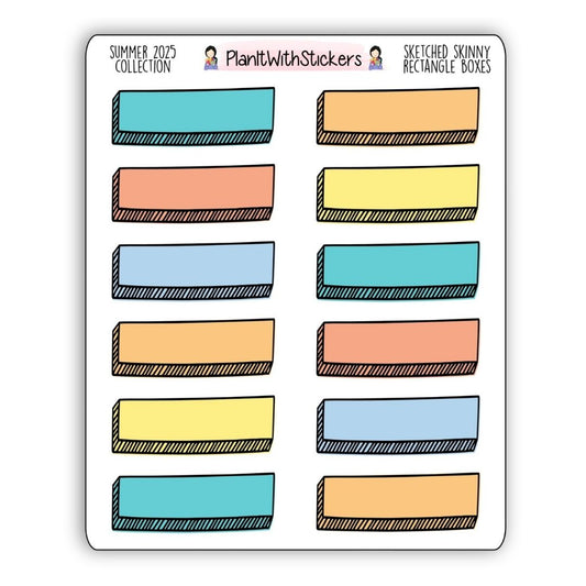 Sketched Skinny Rectangle Boxes - Summer 2025 Colours