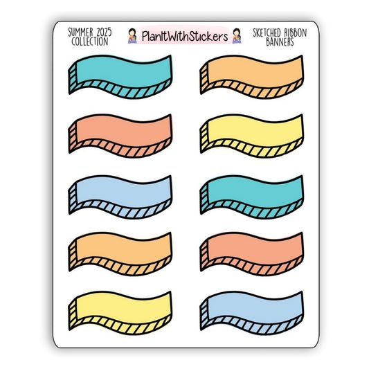 Sketched Ribbon Banners - Summer 2025 Colours