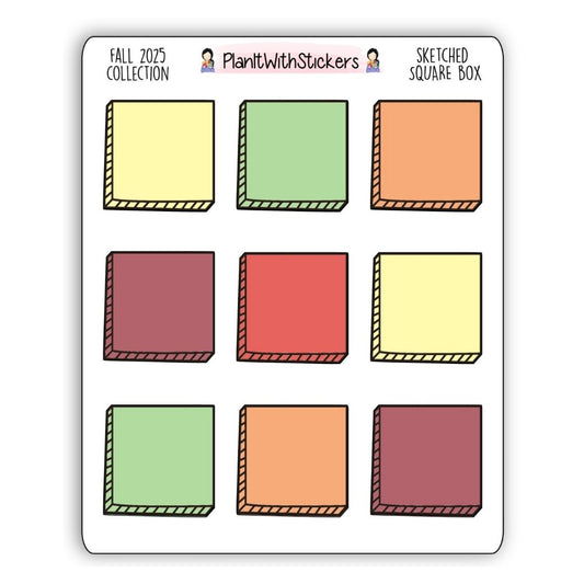 Sketched Square Box Stickers – Fall 2025 Collection