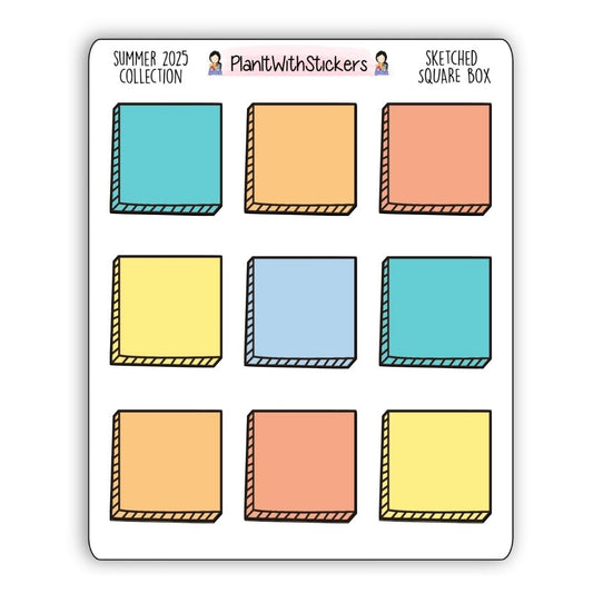 Sketched Square Boxes - Summer 2025 Colours