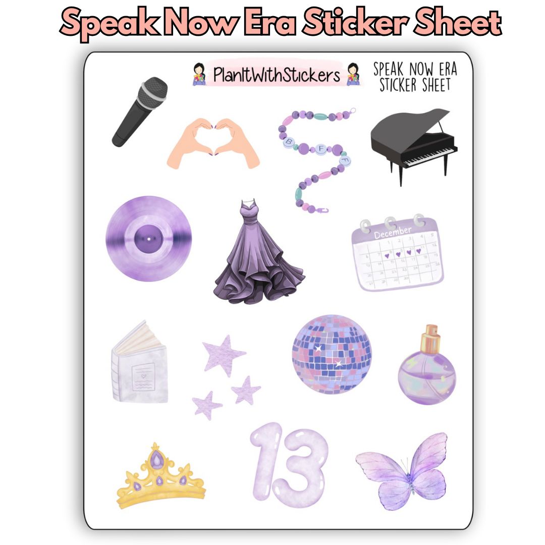 Eras Collection Deco Sticker Sheets (10 Eras Available)