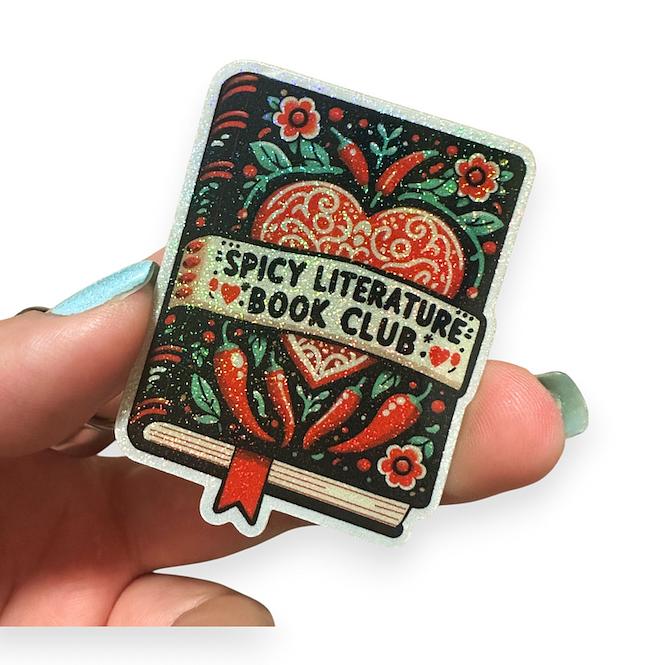 Spicy Literature Book Club Bookish Vinyl Glitter Diecut