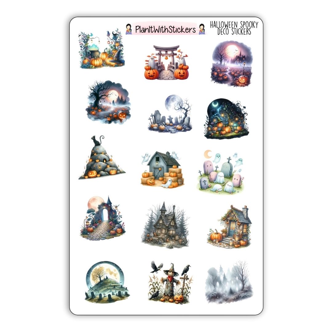 Halloween Spooky Decorative Stickers – Fall 2025 Collection