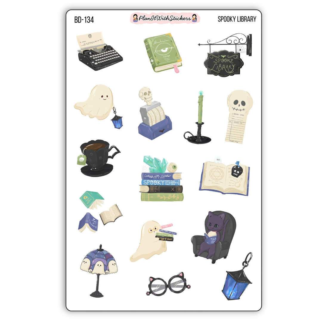 Spooky Library Deco Stickers