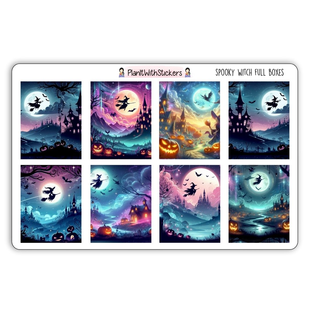 Spooky Witch Full Box Stickers – Fall 2025 Collection