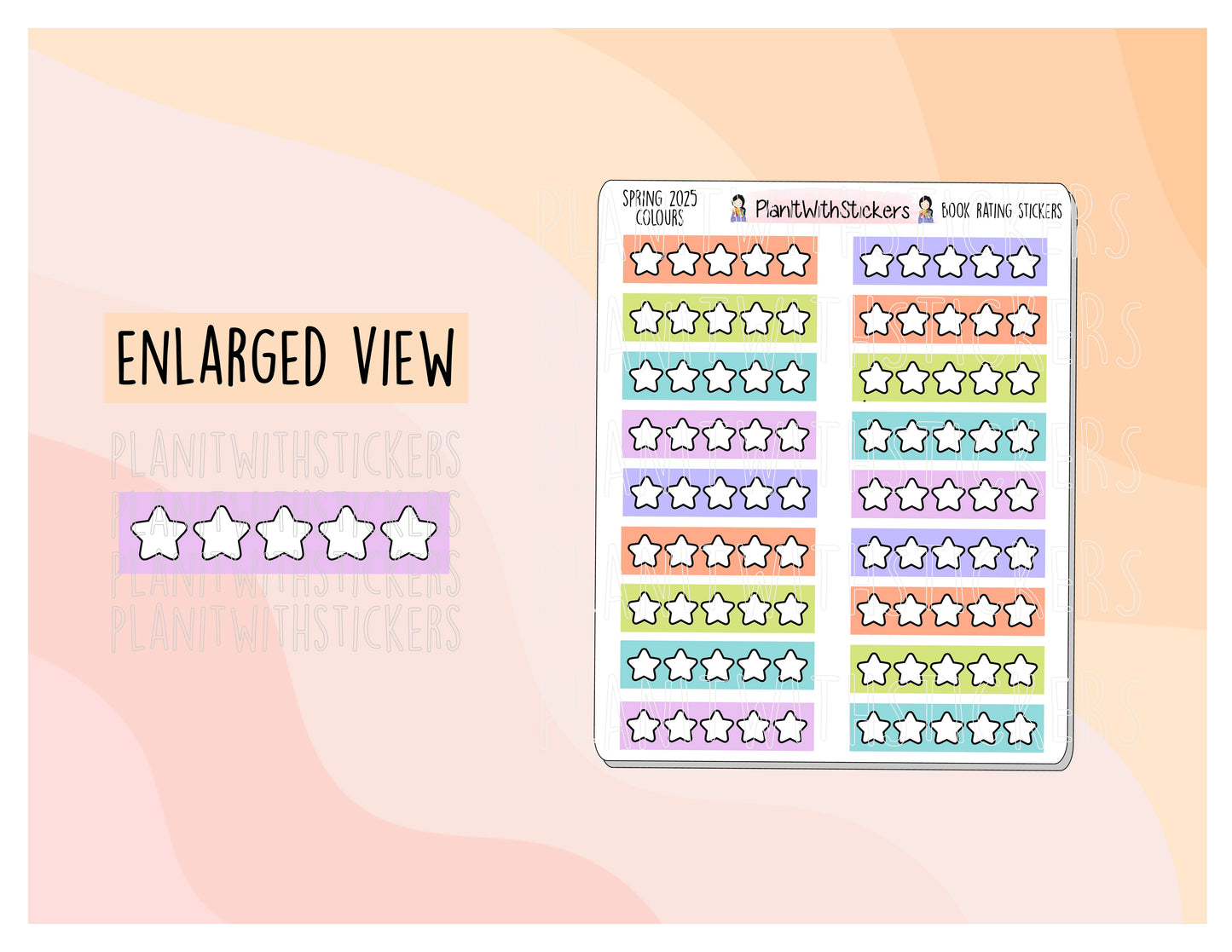 Stars Rating Stickers - Spring 2025 Colours