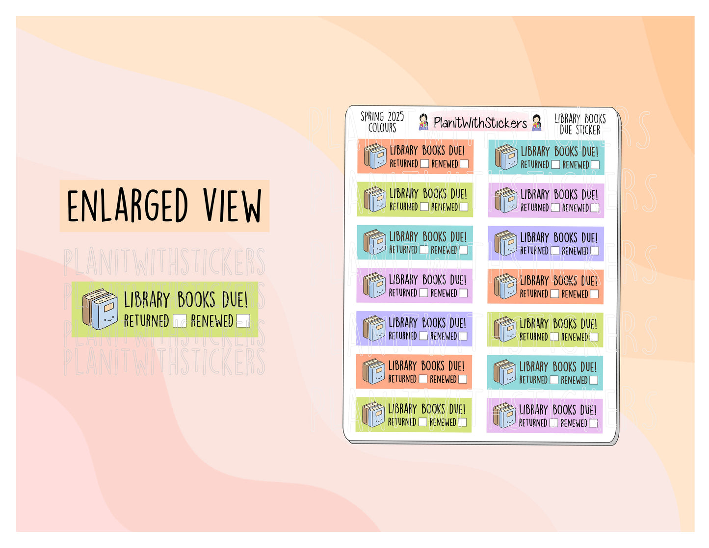 Library Books Due - Spring 2025 Colours