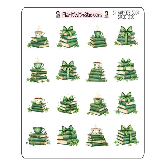 St. Patrick's Book Stack Deco Stickers