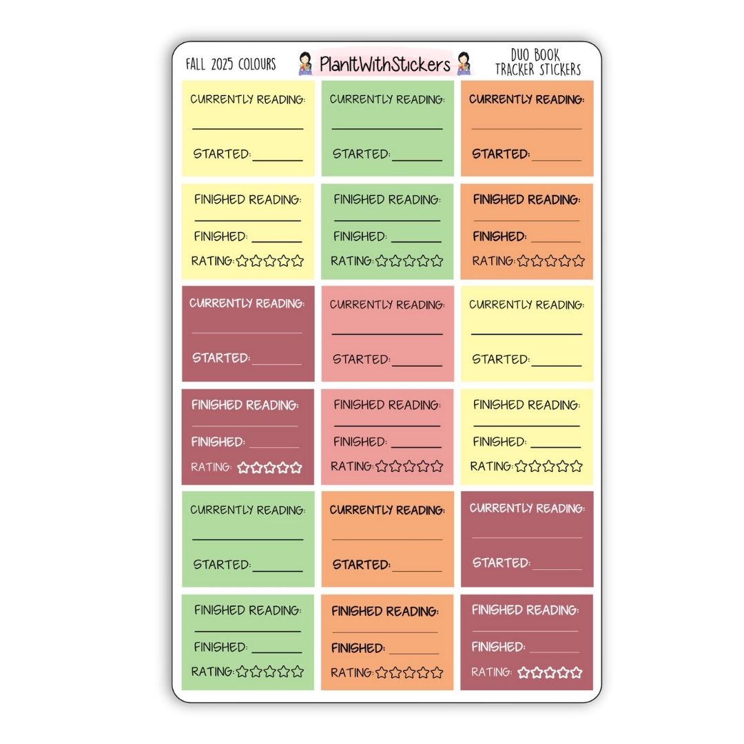 Duo Book Reading Tracker - Fall Bookish Collection