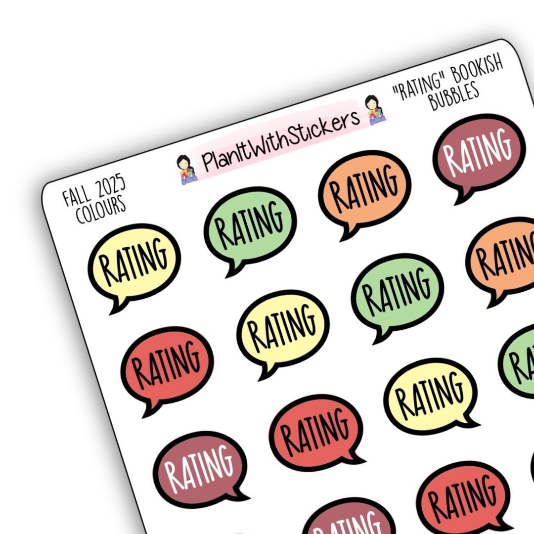 "Rating" Bookish Bubbles Reading Sticker- Fall Bookish Collection