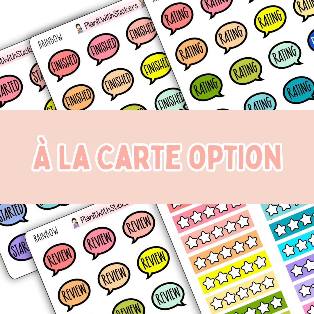 Book Journal Starter Stickers - Rainbow Colours - À La Carte